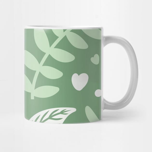 Cute Green Leaf Nature Pattern by mil.creates